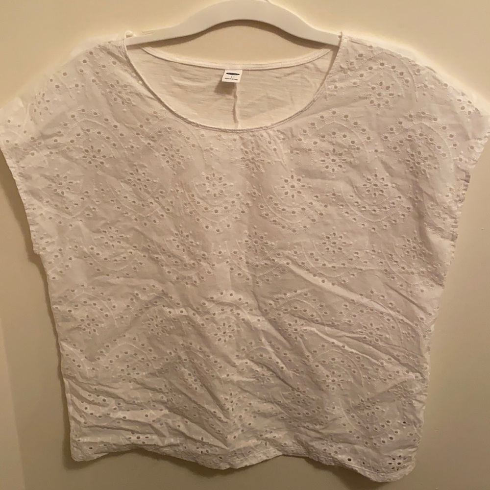 Bright white eyelet shirt